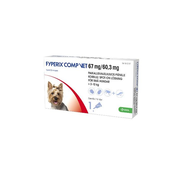 FYPERIX COMP VET paikallisvaleluliuos 67 mg/60,3 mg koiralle yli 2 kg-10 kg 0,67 ml kuva 2