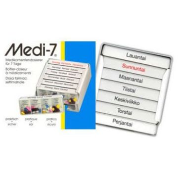 Medi-7 viikkoannostelija irrotettavat päivärasiat X1 kpl
