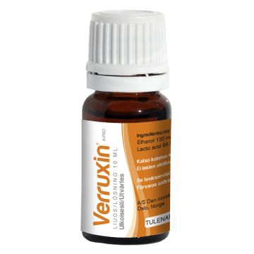 Verruxin liuos pullo display