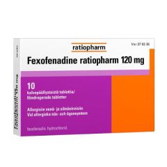 FEXOFENADINE RATIOPHARM tabletti, kalvopäällysteinen 120 mg 10 fol