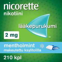 NICORETTE MENTHOLMINT 2 mg lääkepurukumi 210 fol