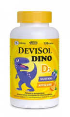 DEVISOL DINO MUSTIKKA APPELSIINI 15 MIKROG 120 TABL