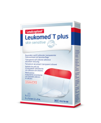 LEUKOMED T PLUS SKIN SENSITIVE 5X7,2 CM STERIILI HAAVASIDOS, SILIKONIKIINNTYS 5 KPL