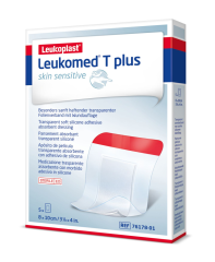 LEUKOMED T PLUS SKIN SENSITIVE 8X10 CM STERIILI HAAVASIDOS, SILIKONIKIINNTYS 5 KPL